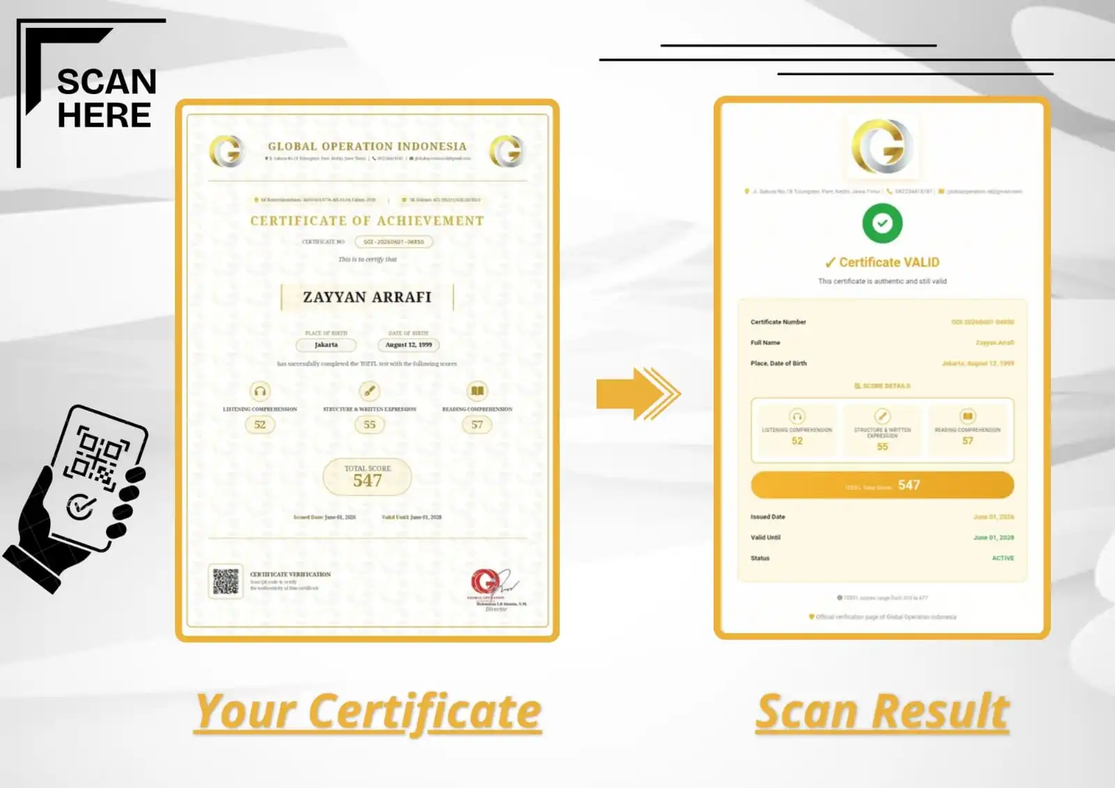 Certificate Preview